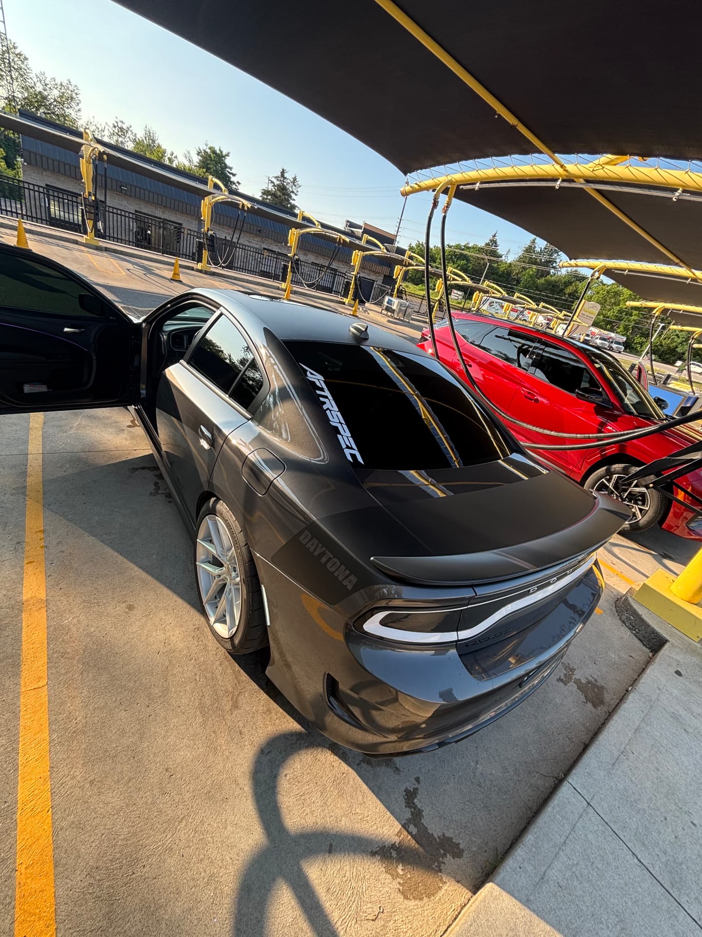 Dodge Charger Daytona with AFTRSPEC rear-window banner