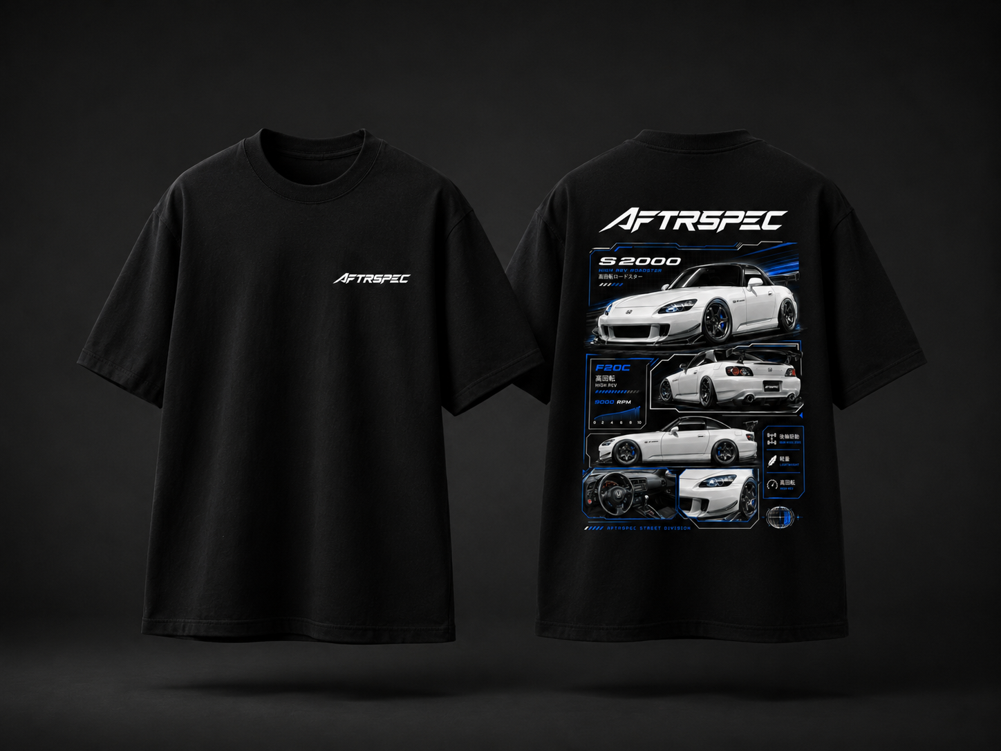 AFTRSPEC Honda S2000 custom tee mockup