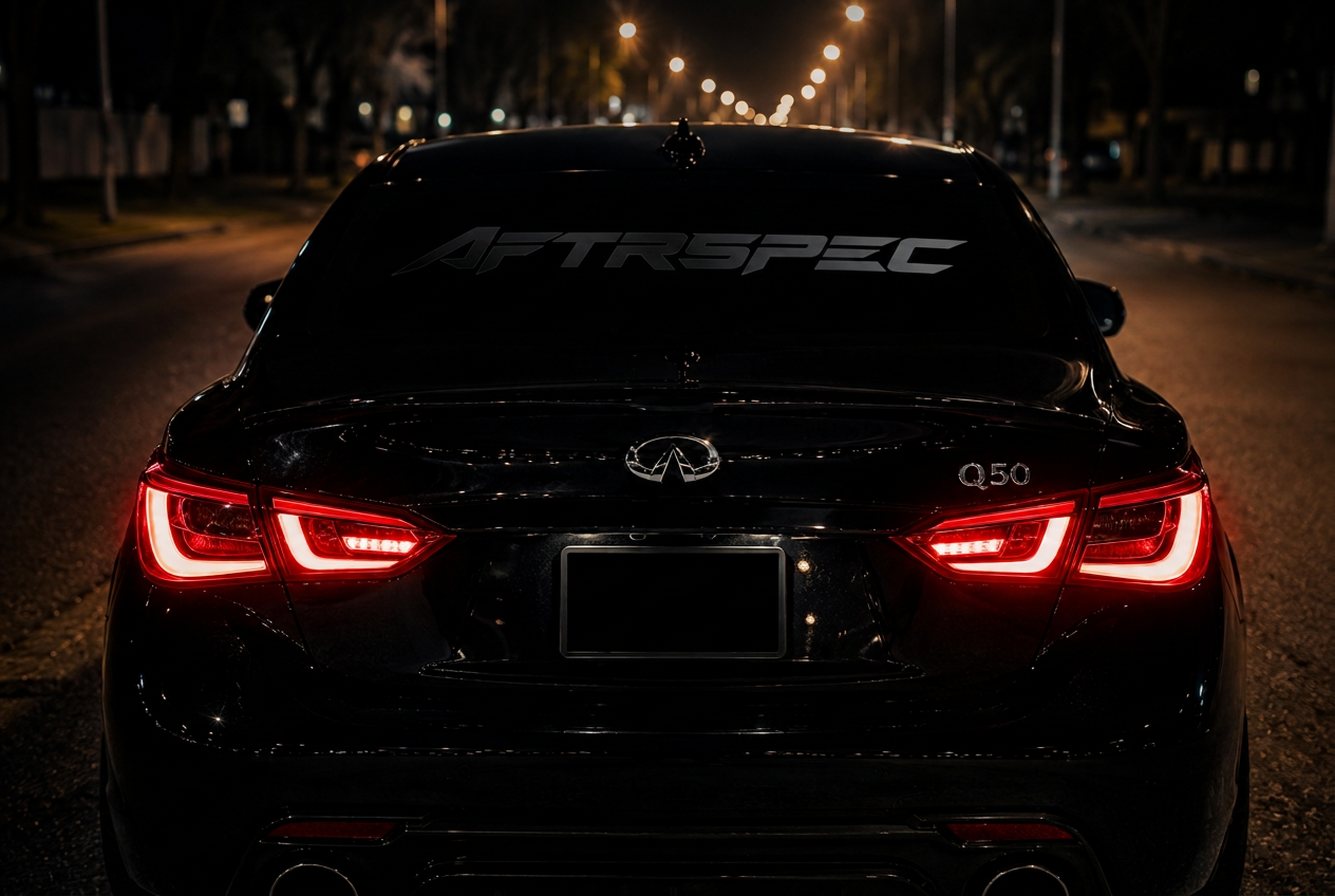 AFTRSPEC Black rear-window banner