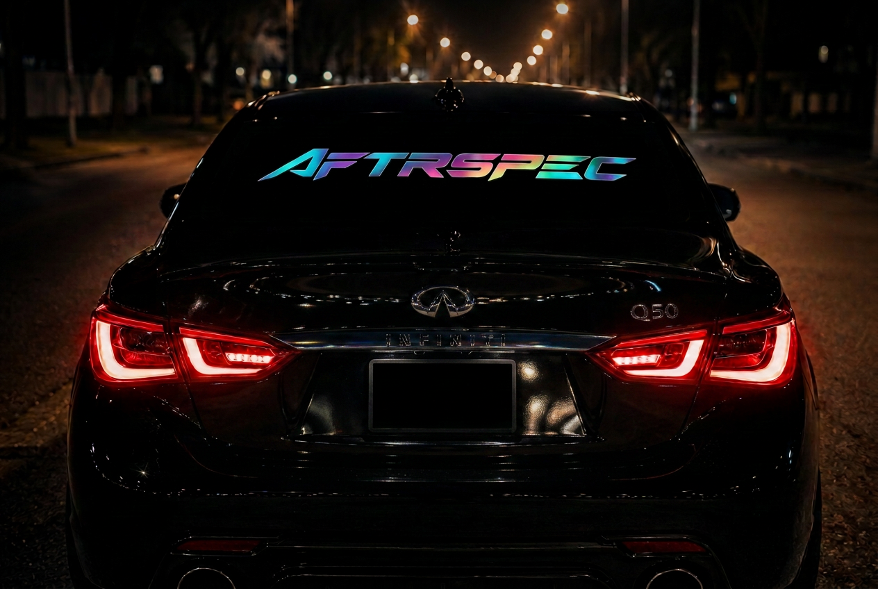 AFTRSPEC Chrome Monochromatic rear-window banner
